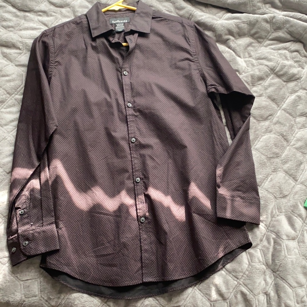 VanHeusen boys large black and red dress shirt